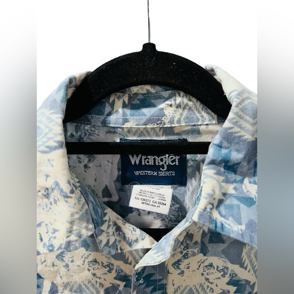 Wrangler Aztec Horses Pearl Snap Long Sleeve Button Down Women's Shirt Size XL - Picture 2 of 7